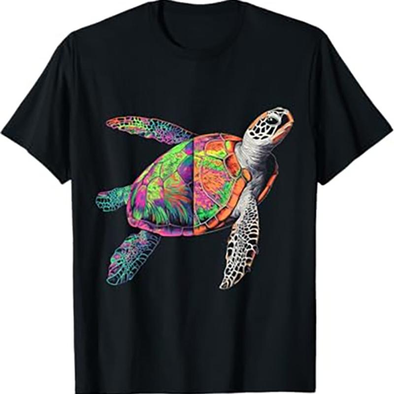 Colorful Sea Turtle Vibrant Ocean Art T Shirt S разноцветный