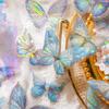 Zao Mo Xi Yu Die Meng Autocollants Papillon Doré Laser Cristal de Glace PET - Pack Journal Style Rétro INS
