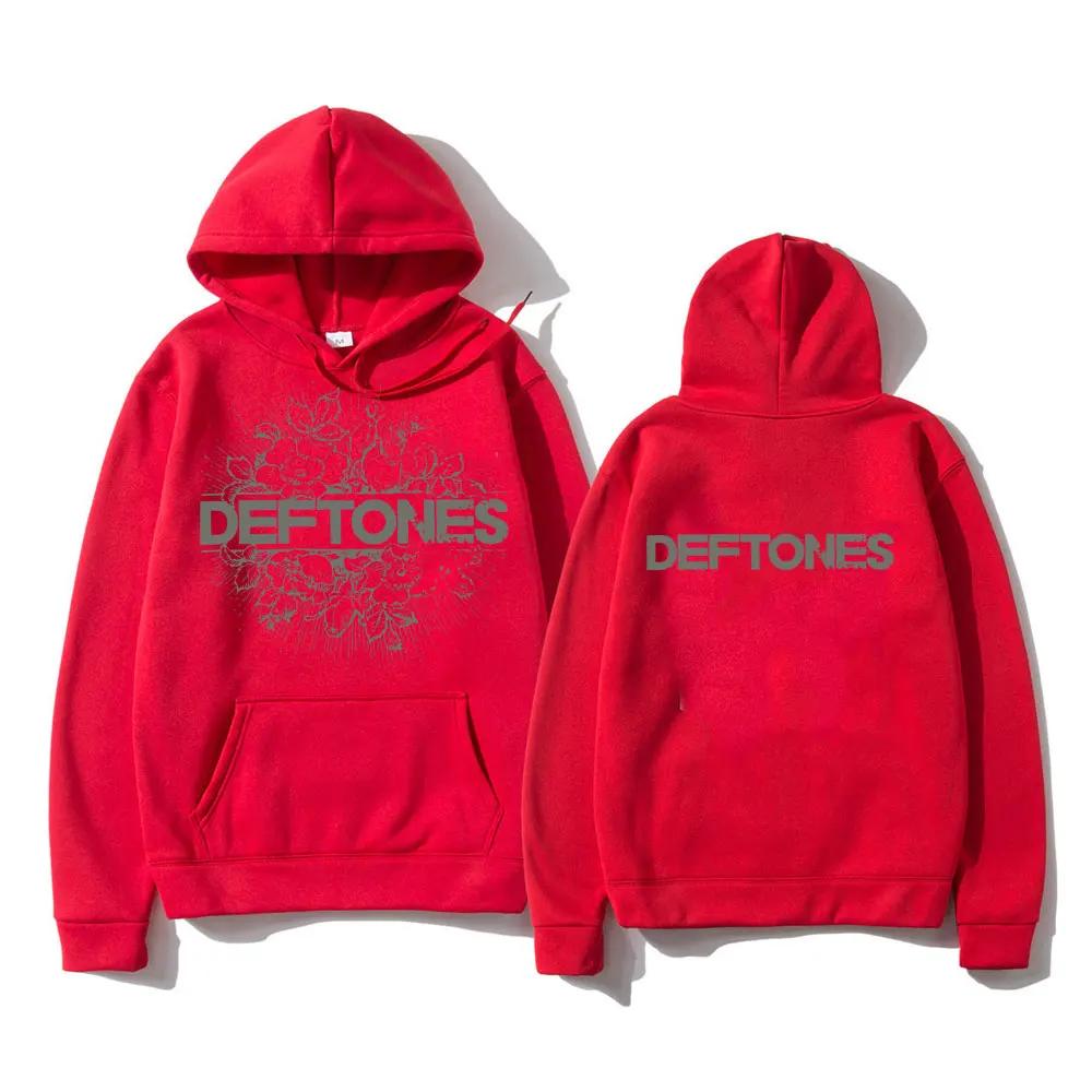 Rock Band Deftones Floral Burst Women Hoodies Double Side Printed Vintage Hoody Casual Hip Hop Tops Men's Oversized Sweatshirt