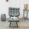 Sedia Relax in Rattan con Poggiapiedi, Sedia da Giardino con Cuscini Spessi Sedia in Rattan da Esterno Sedia da Giardino per Giardino, Balcone, Patio Grigio