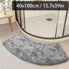 Curved bathroom non-slip floor mat solid color bathroom fan-shaped silk wool shower room absorbent foot mat toilet door mat