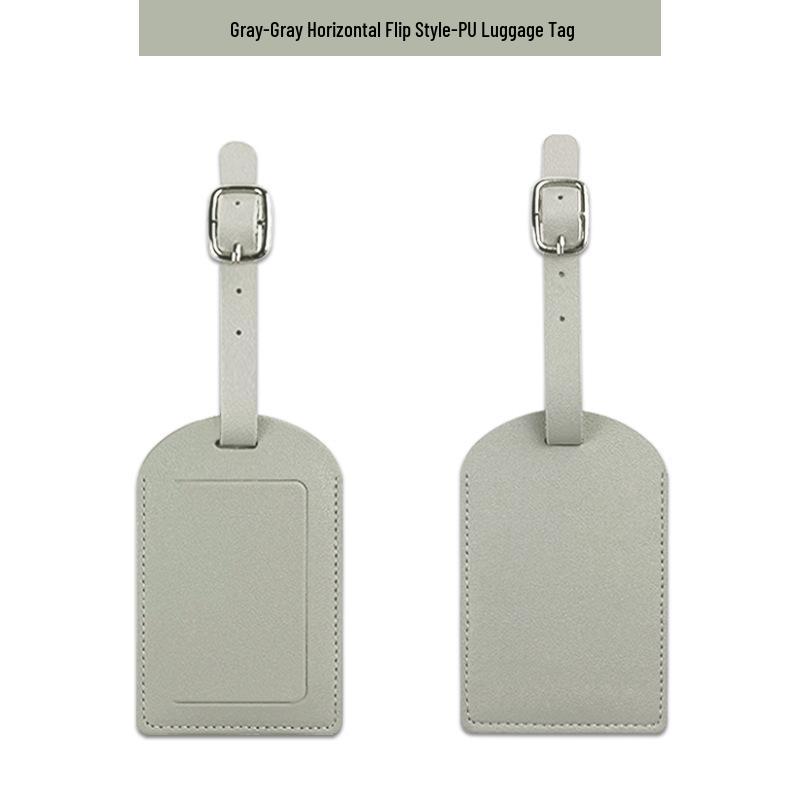 Customizable Soft PU Leather Luggage Tag with Logo and Travel Info Slot