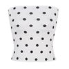 Retro Polka Dot Off-Shoulder Bandeau Top – Slimming Casual Style for Trendy Women
