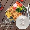 Outdoor Portable Stainless Steel Lunch Box with Bamboo Cutting Board Lid
