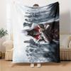 Coperta stampata con tema Assassin's Creed - Perfetta per divano, letto, viaggi e uso all'aperto | Lavabile in lavatrice, accogliente e resistente.