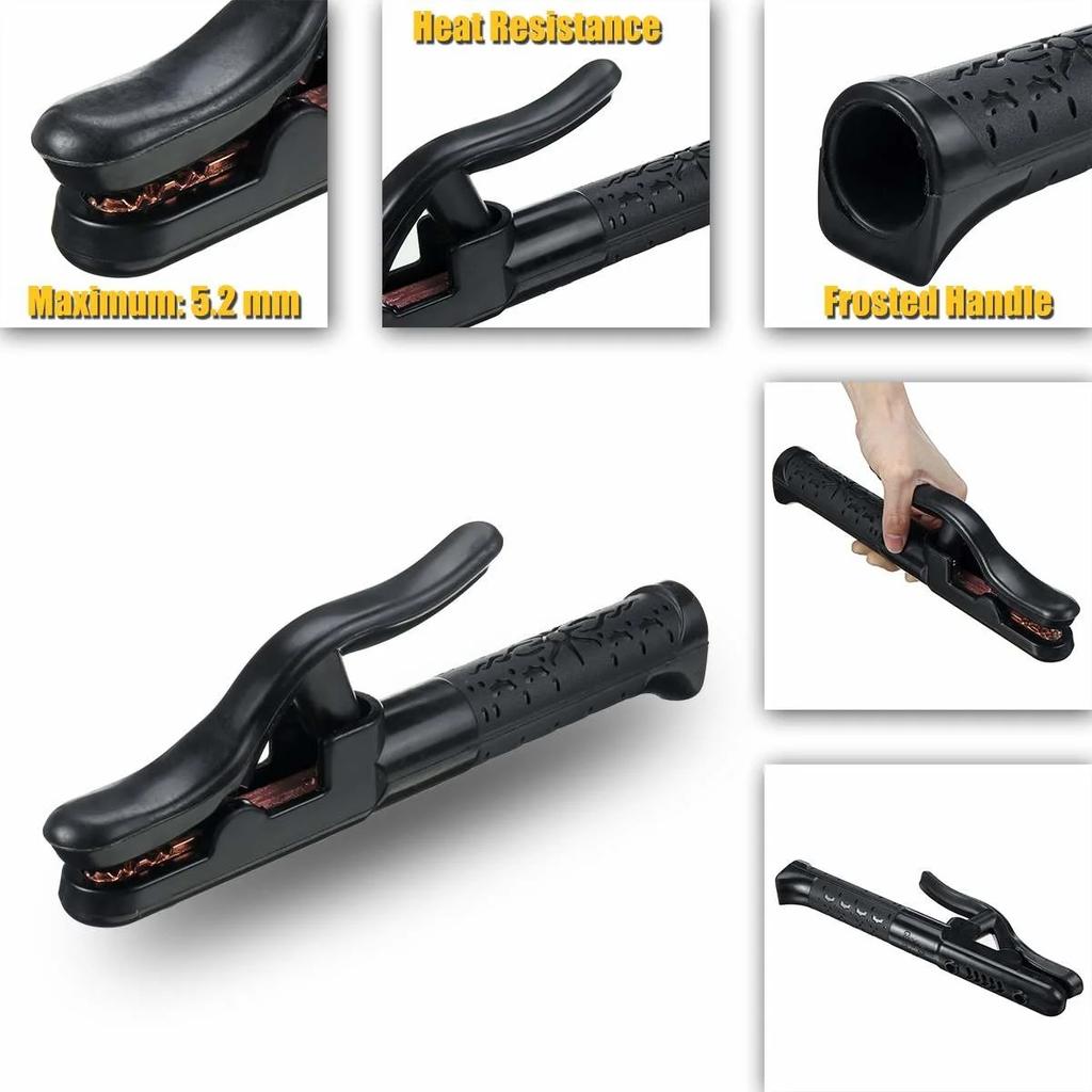 800A Welding Electrode Holder Copper Brass Clamp Rod Handle Tool Accessories Non-slip