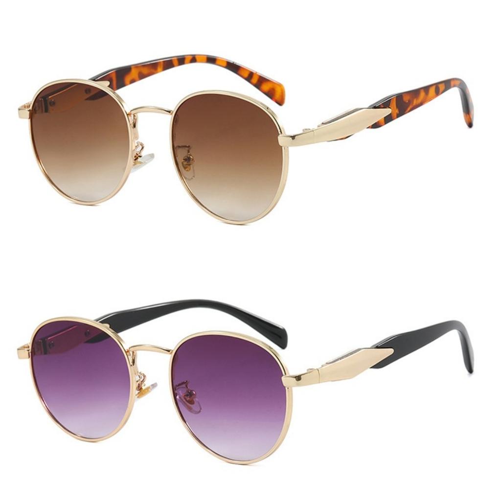 Oval Metal Sunglasses Women'S New Luxury Fashion Sunglasses Men'S Retro Sunglasses Neutral Uv400 Driving Sunscreen Sunglasses