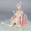 Anime Periphery 13.5cm Hana Cat Girl Figure White Lingerie Nekomimi Sexy Beautiful Girls Sitting Model Desktop Decoration Toys