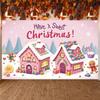 Candy Christmas Backdrop Gingerbread House Design Christmas Background Xmas Sweet Display Colorful Candy Christmas Candy Banner