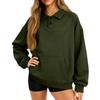 Women's Button-Up Collar Tops Cotton Women's Casual Fashion Long Sleeve With Pocketed Pullover Top Blouse