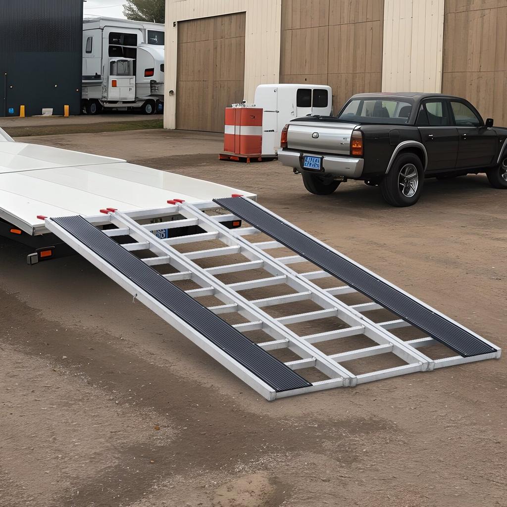 85" X 54" Extra Wide Aluminum Foldable Ramp 1500LBS Capacity Loading Ramp
