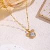 Elegant Mickey Mouse Diamond Clavicle Necklace - Versatile Titanium Steel for Women