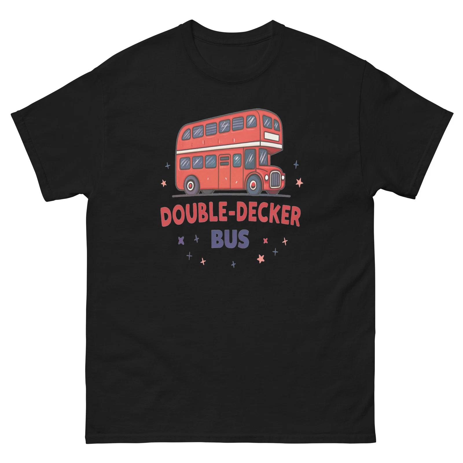 Double Decker Bus Transportation Vehicle Illustration T-Shirt M
