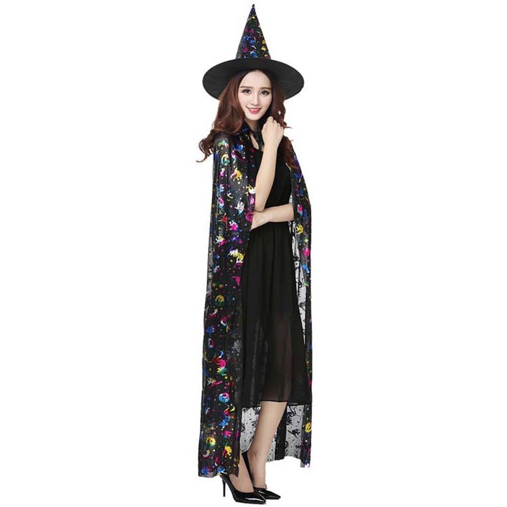 Witch Caps Halloween Cloak Sets Performance Costumes Scary Costumes Trendy Wizard Robe  Party Show