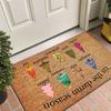 Pink Swan Black Cat Pattern New Entrance Floor Mat Bathroom Absorbent Foot Door Mat Horror Skeleton Decoration