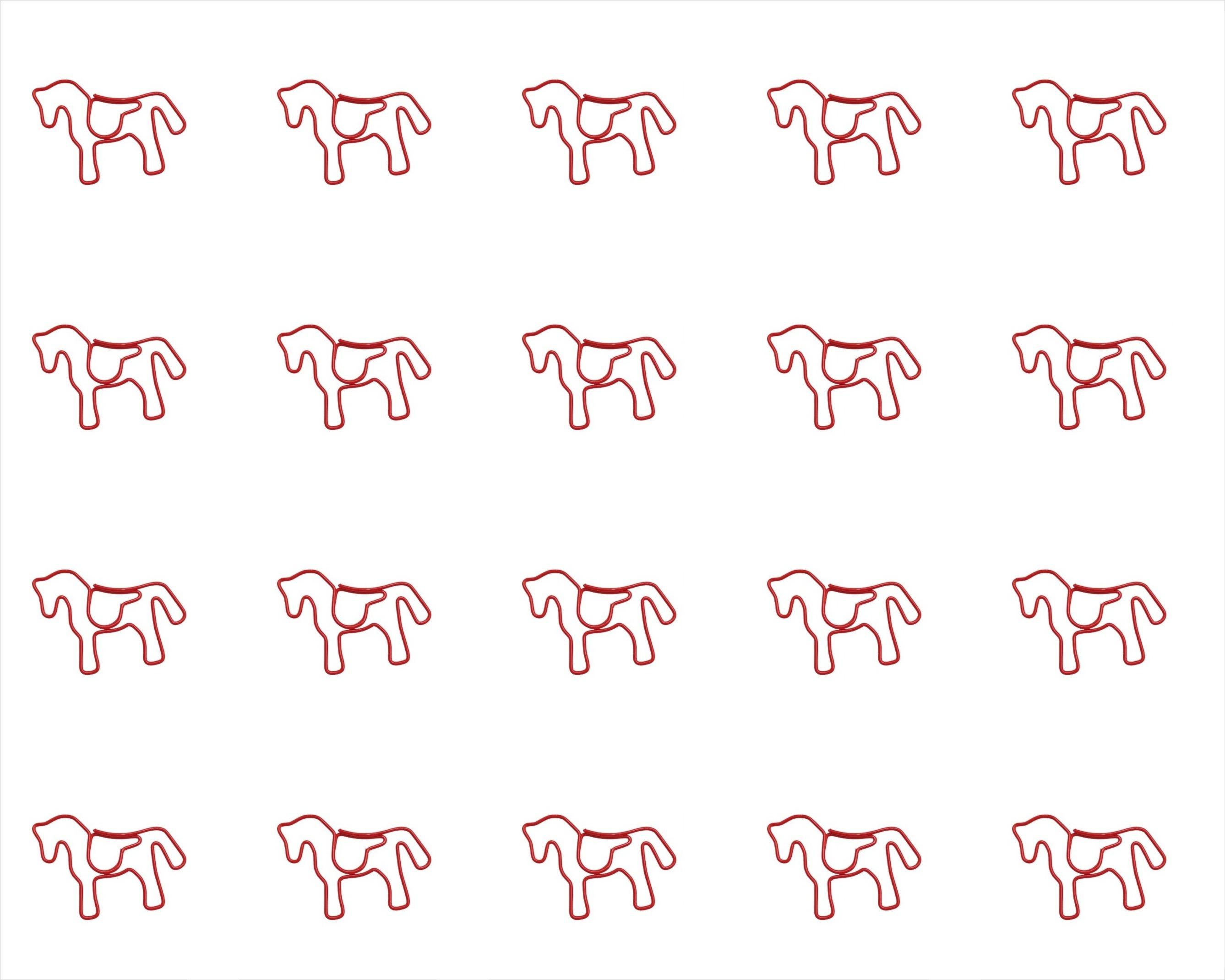 

20pcs Pony Paper Clip New Color Special-shaped Paper Clip Animal Paper Clip Creative Stationery Office School Supplies