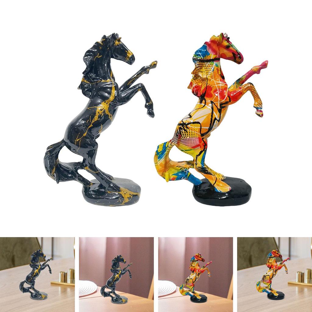 Rzeźba Konia Nowoczesna Żywica Kolekcjonerska Statuetka Zwierzęcia Ozdoba na Stół na Kominek Półkę na Książki Półkę w Salonie Dekoracja Domu