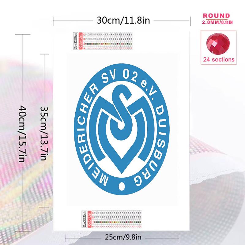 MSV Duisburg Pattern 3pcs 100% Round Full Drill 5D DIY Diamond Painting Embroidery Cross Stitch Rhinestone Décor
