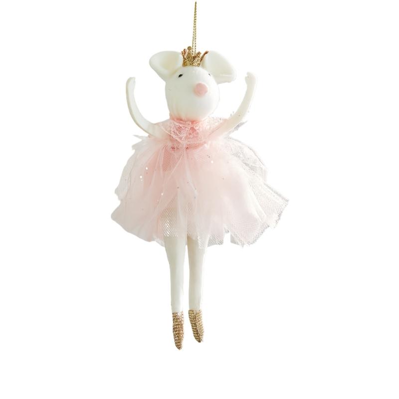 Crowned Angel Hanging Decoration Plush Girl Mouse Doll Pendant For Christmas Decorations