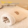 Cozy Winter Cat Bed - Enclosed Down Pocket, Kitten Sleeping Bag Nest, Warm Pet Bed for Dogs.