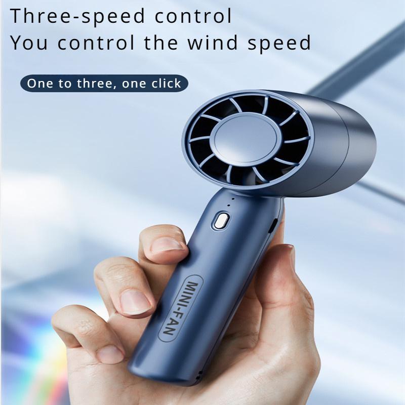 1pc Portable Mini Fan, Handheld USB Electric Fan-Three Gears Wind Quiet & Powerful, Small & Compact Perfect for Travel
