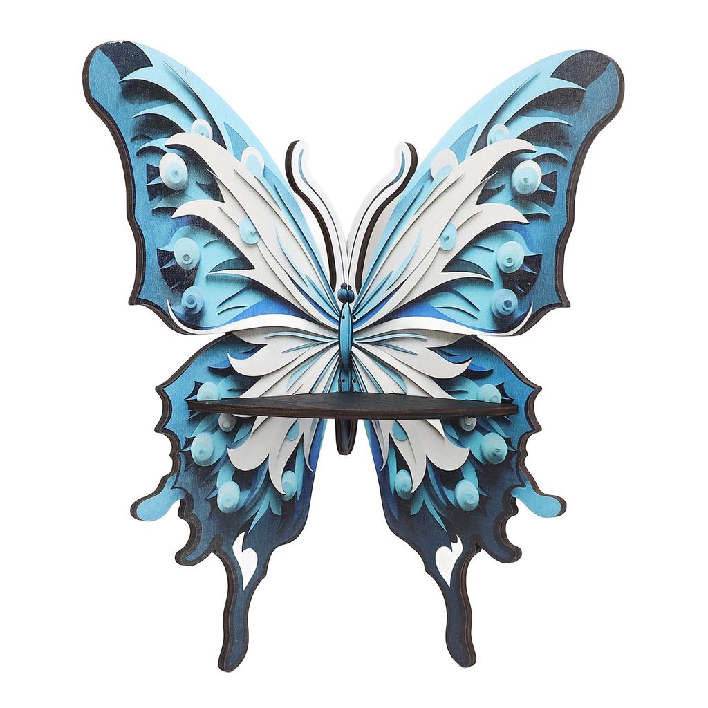 Butterfly Corner Shelf Aesthetic Display Multifunctional Wooden Butterfly Storage Mounted Shelf for
