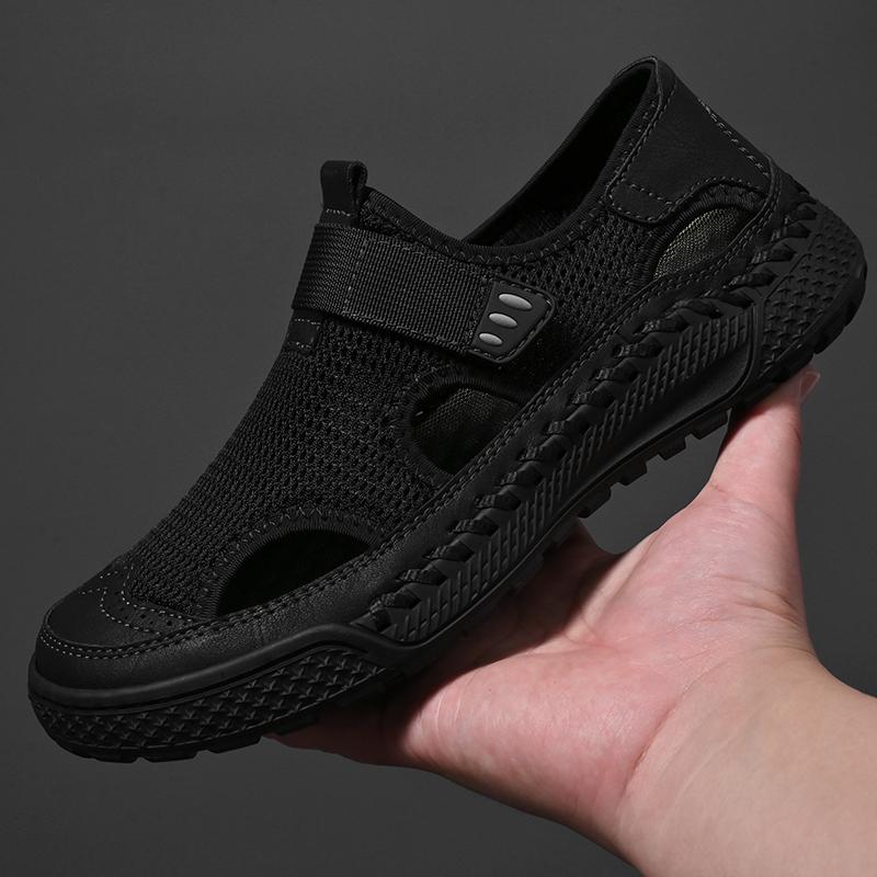 Summer Men's Lightweight and Fashionable Handmade Mesh Breathable Outdoor Casual Shoes Hiking Shoes 38-46