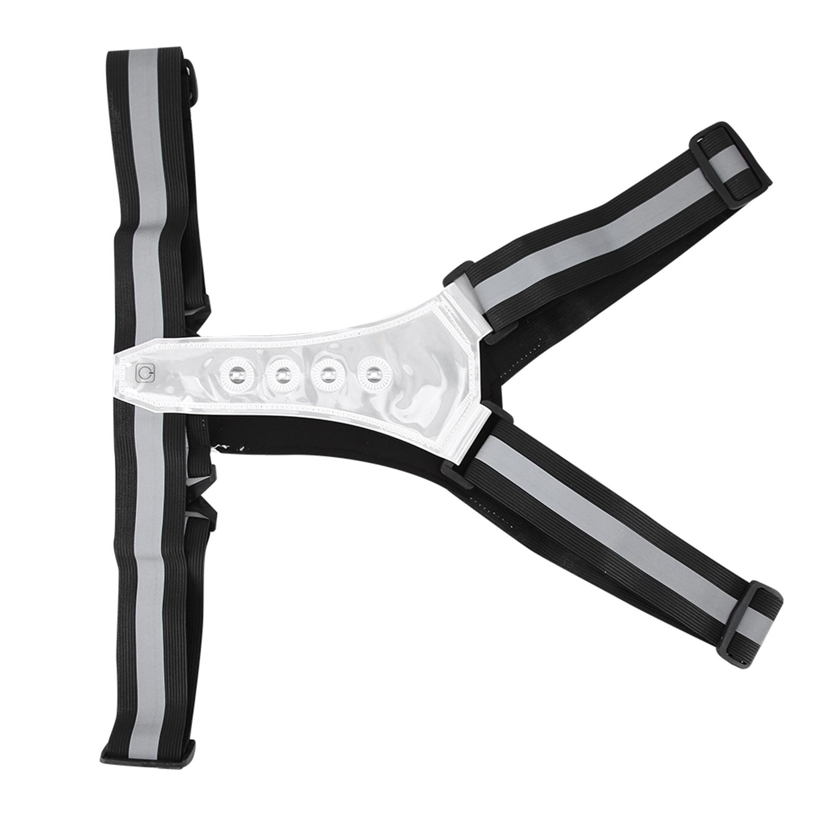 

Elastic LED Adjustable Visibility Reflective Vest Gear Stripes for Outdoor Night Sport Safetyblack white черный белый