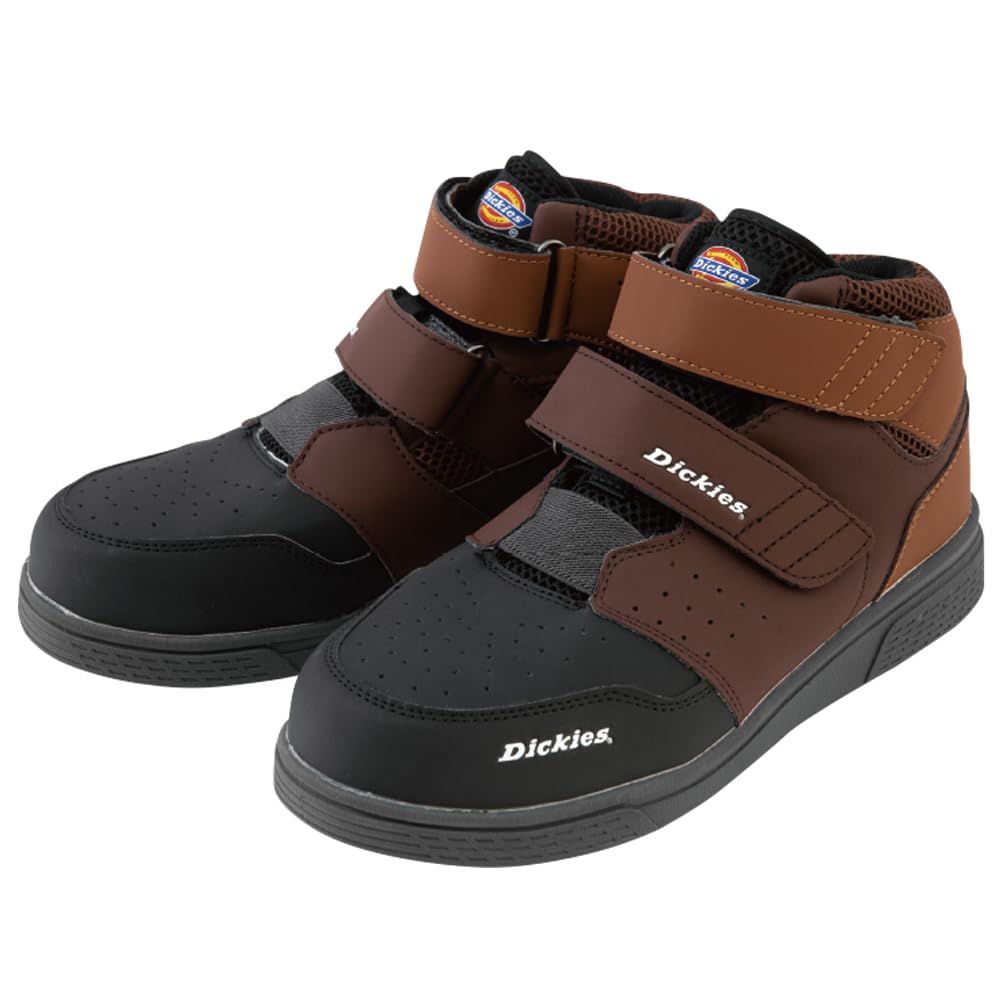 

Dickies Safety Sneakers with Double Velcro Steel Toe Size cm D-3313 Men s Closure, Lightweight, Shock-Absorbing, Cap, Oil-Resistant Sole, Brown, 27.0
