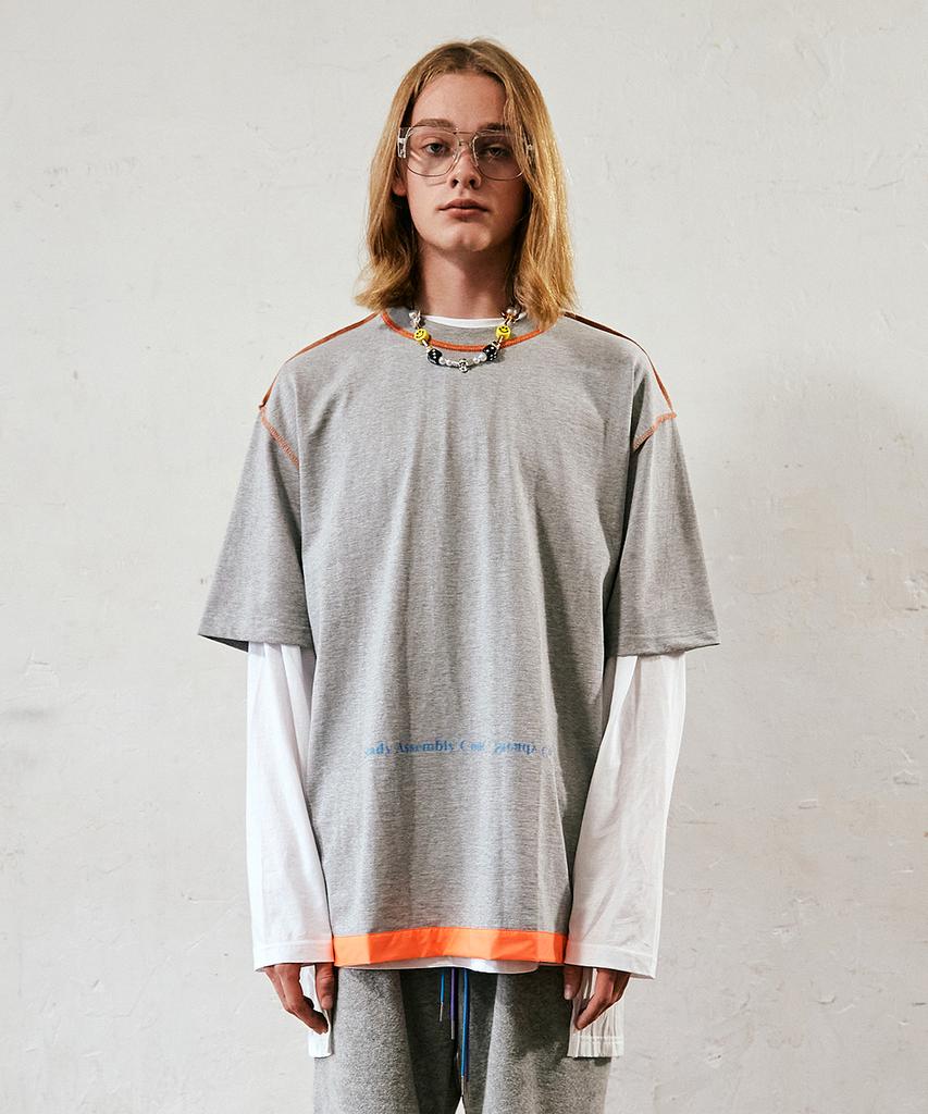 SAC STUDIO Cozy Block T-Shirts Gray