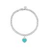 TIFFANY &CO Blue® Perlen Diamant Blau 4mm 925 Silber Emaille Diamant Armband Damen GRP12057-Silber Klein