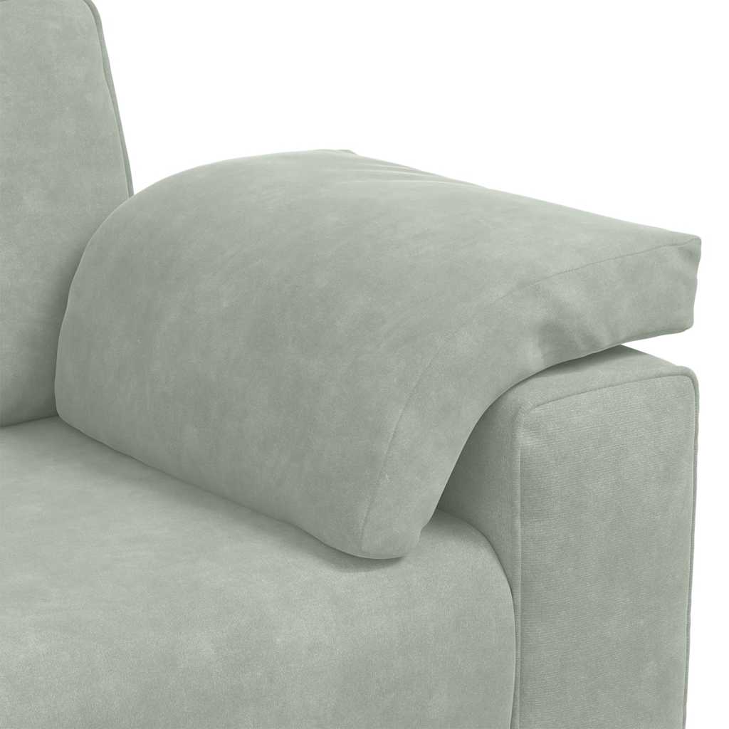 Two Seater Sofa Light Gray 160x77x82 cm Velvet