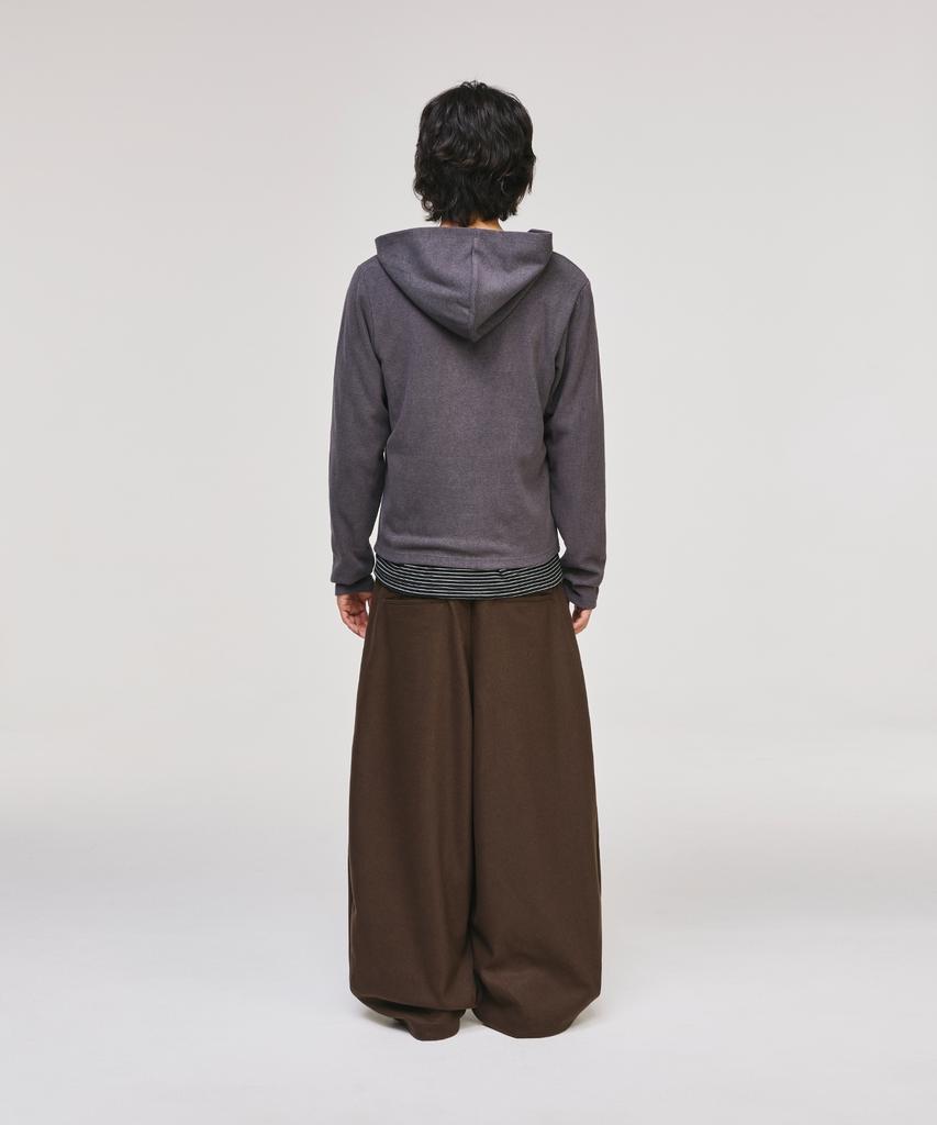 SIGNATURE Reverse Three-Tuck Baggy Slacks [Brown]