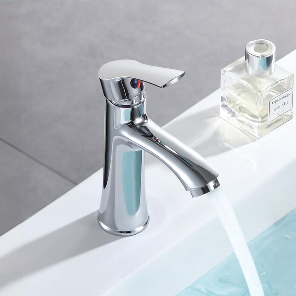 Bathroom Sink Faucet, Single Hole Hot & Cold Basin Tap for Home Vanity