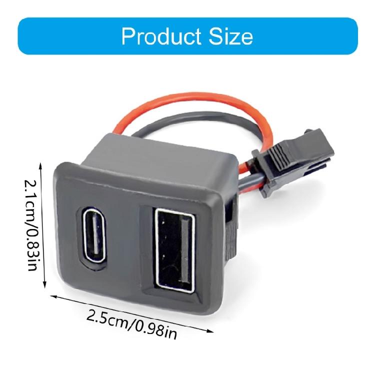 2Pcs USB 2.0 And Type C Female Connector Female USB Lamp Charging Power Socket For Home And Office Electronics