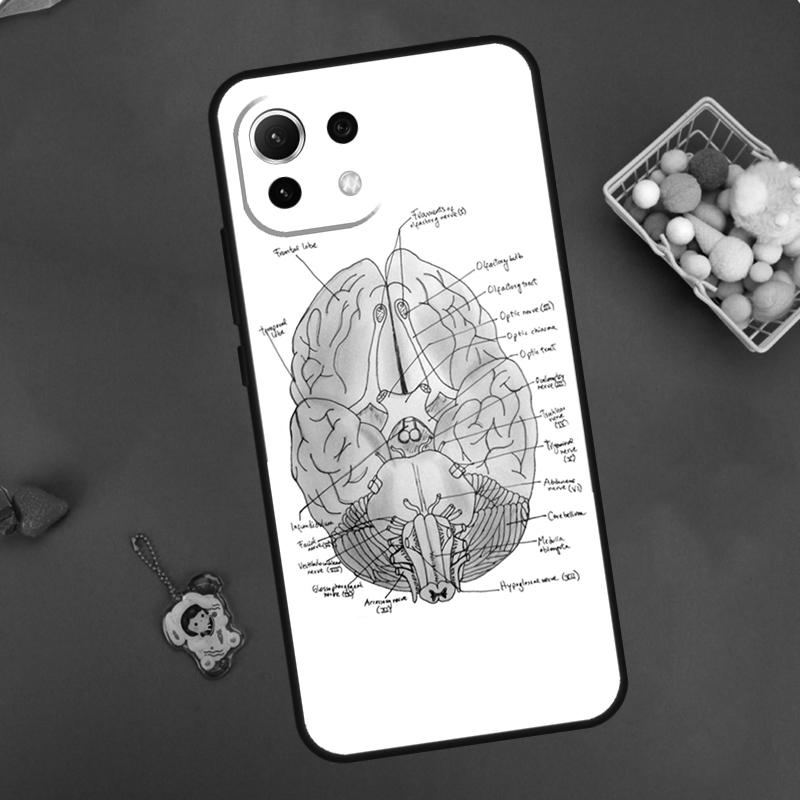 Anatomy Brain Case For Xiaomi 14 13 15 Ultra 11T 12T 13T 14T Pro POCO X7 Pro X3 X5 F5 F6 M6 X6 Pro Cover