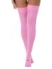 Womens Sheer Thigh High Socks Glossy See Through Design Thin Shiny Elastic Solid Color Stockings