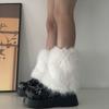 Flauschige Kunstpelz Beinwärmer Pelz Fersen Lange Stiefel Manschetten Abdeckung Hat Elastisch Ein Paar Karneval Stiefelabdeckung Y2K JK Uniform