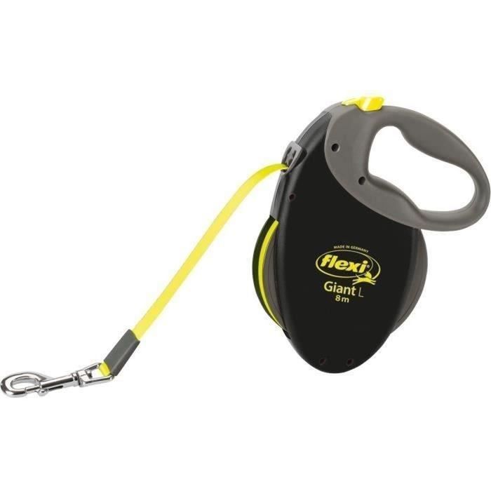 Laisse enrouleur Flexi Neon Giant - FLEXI - GT3-210-S-NEO-12 - Noir et jaune - Pour chiens jusqu'à 50 kg