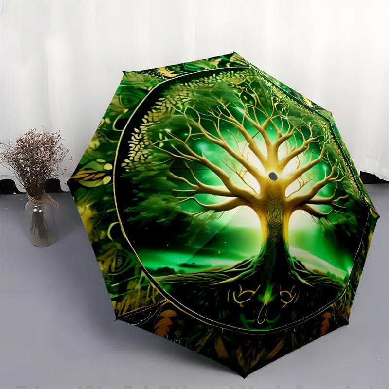 1PC Tree of Life Mandala Automatic Open/close, All-Season Portable Folding Umbrella for Women & Men yy250919157