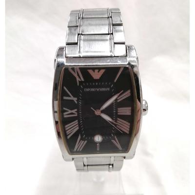 Used EMPORIO ARMANI ST AR-0932 Windshield Cloudy, Scratches All Over Square Quartz Watch