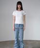 PRENDA Double Cross Back Print Short Sleeve White