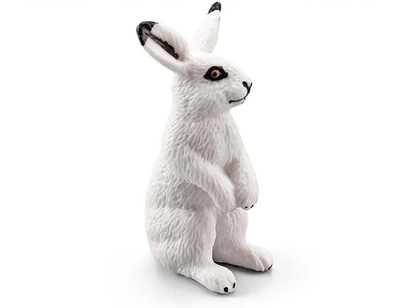 

Cute 1Pcs Animal Tabletop Decor Realistic Forest Wild Rabbit Figurine Mini Rabbis Model Home Decoration Ornament