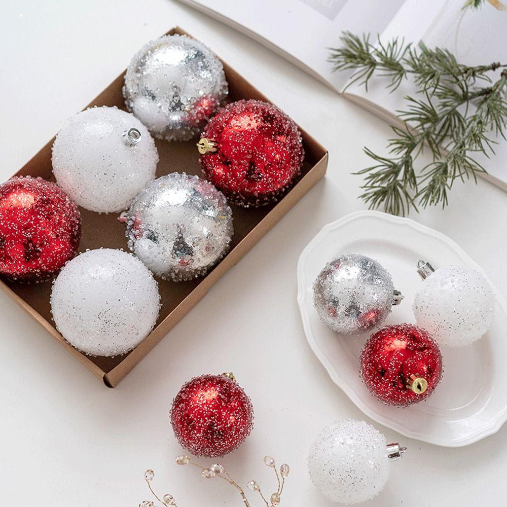 6/12pcs Delicate Christmas Ball Set 4/6/8cm Hanging Ornament Christmas Tree Pendant  New Year