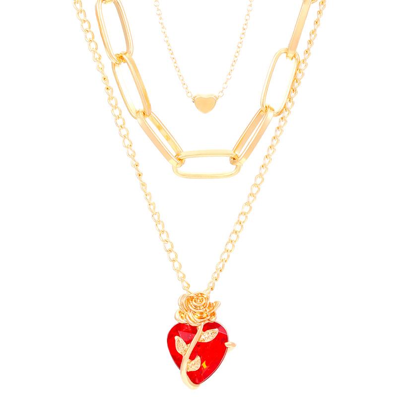 

Персонализированное ожерелье с подвеской в виде сердца и цветка розы для женщин и мужчин, готическое, панк, универсальная цепочка для ключиц, ювелирные аксессуары, подарки