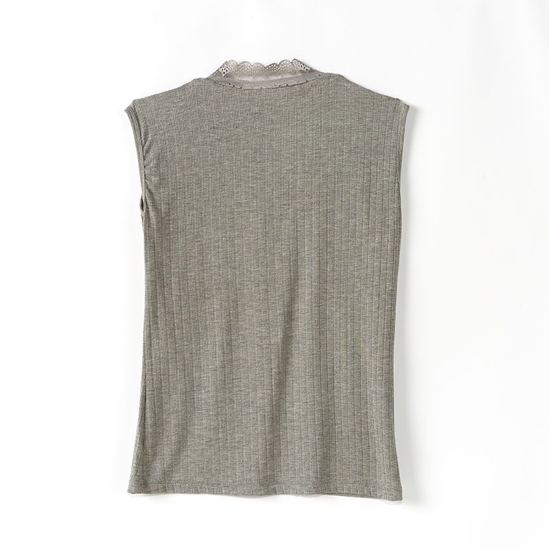 Lace Vest Women's Ribbed Modal Loose Sleeveless Solid Color Top, Base Shirt Plus Size Summer Trend