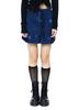 ANOTHER A Pleated Washed Denim Skirt