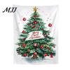 Indoor Holiday Wall Art Merry Christmas Tapestry, Hanging Fabric Backdrop, Xmas Tree Winter Seasonal Room Ornament for Living Room, Bedroom