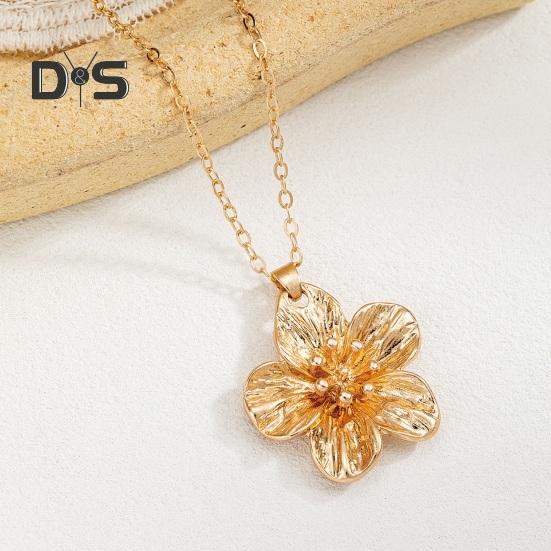 Collier de Fleurs pour Femmes Collier Pendentif Fleur en Métal Bijoux Hypoallergéniques pour Mariages Anniversaires