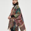 Knit Shawl Wrap for Women, Ladies Knitted Kimono with Fringe for Fall Winter, blanket shawl